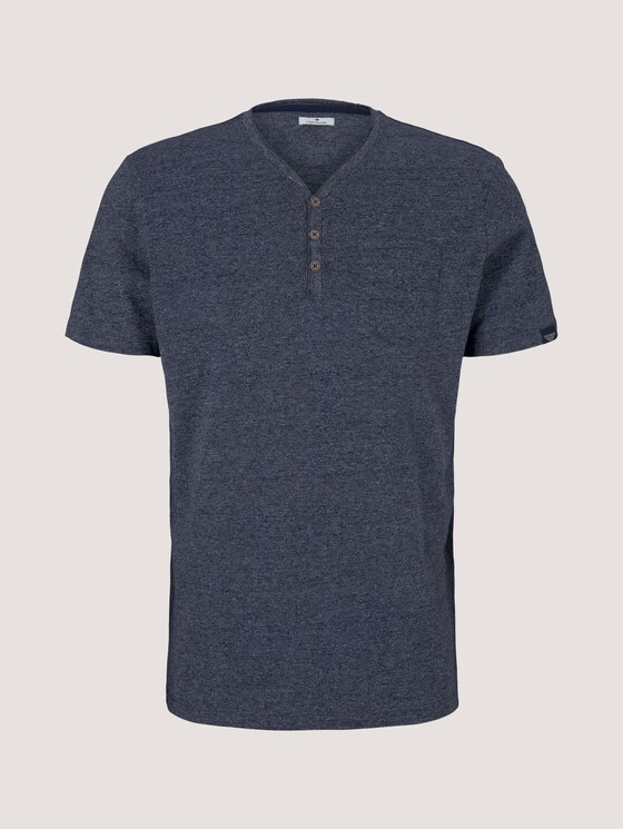 Henley T-Shirt in Melange Optik - Männer - sailor blue grindle melange Henley T-Shirt in Melange Optik - Männer - sailor blue grindle melange - 7 - TOM TAILOR