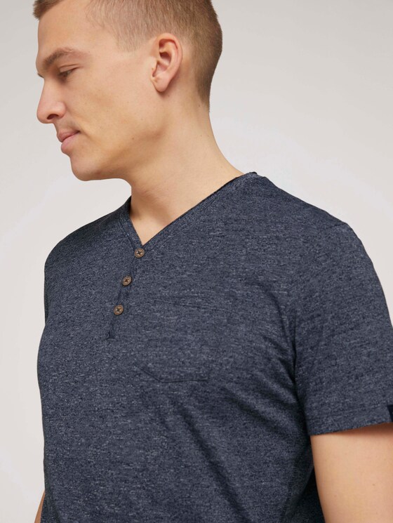 Henley T-Shirt in Melange Optik - Männer - sailor blue grindle melange Henley T-Shirt in Melange Optik - Männer - sailor blue grindle melange - 9 - TOM TAILOR