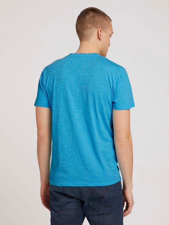 Henley T-Shirt in Melange Optik - Männer - aqua blue grindle melange Henley T-Shirt in Melange Optik - Männer - aqua blue grindle melange - 2 - TOM TAILOR