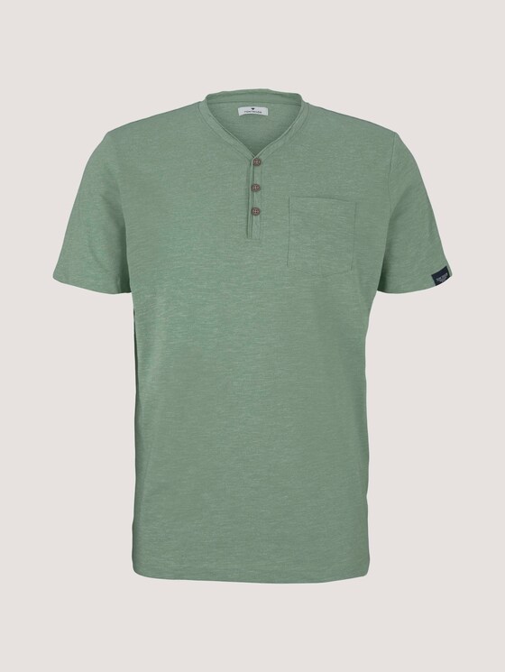 Henley T-Shirt in Melange Optik - Männer - mint green grindle melange Henley T-Shirt in Melange Optik - Männer - mint green grindle melange - 7 - TOM TAILOR