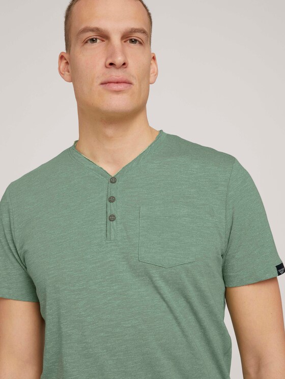 Henley T-Shirt in Melange Optik - Männer - mint green grindle melange Henley T-Shirt in Melange Optik - Männer - mint green grindle melange - 9 - TOM TAILOR