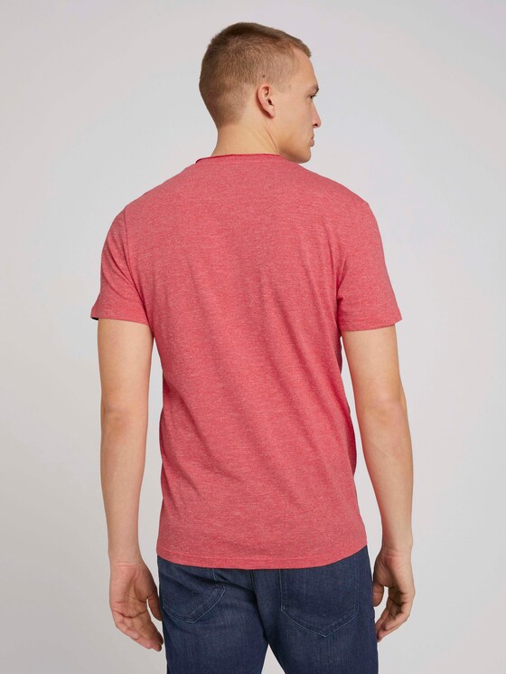 Henley T-Shirt in Melange Optik - Männer - plain red grindle melange Henley T-Shirt in Melange Optik - Männer - plain red grindle melange - 2 - TOM TAILOR