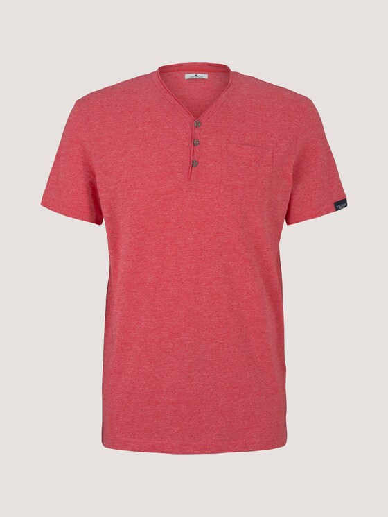 Henley T-Shirt in Melange Optik - Männer - plain red grindle melange Henley T-Shirt in Melange Optik - Männer - plain red grindle melange - 7 - TOM TAILOR