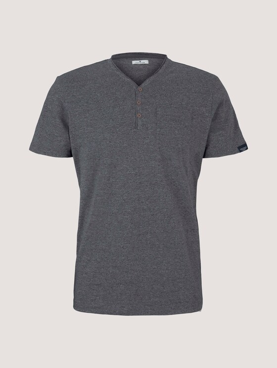 Henley T-Shirt in Melange Optik - Männer - dark grey grindle melange Henley T-Shirt in Melange Optik - Männer - dark grey grindle melange - 7 - TOM TAILOR