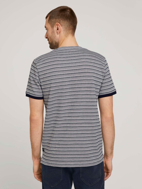 gestreiftes T-Shirt - Männer - sailor blue waffle stripe gestreiftes T-Shirt - Männer - sailor blue waffle stripe - 2 - TOM TAILOR
