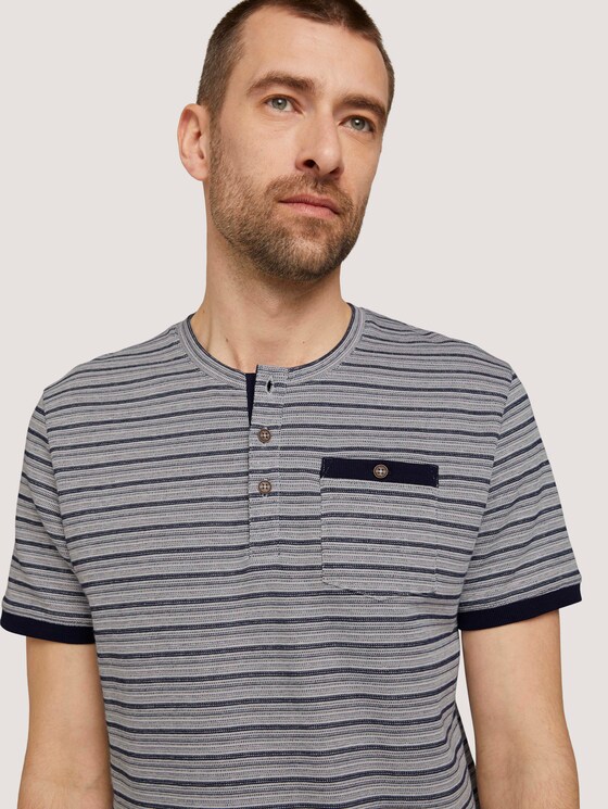 gestreiftes T-Shirt - Männer - sailor blue waffle stripe gestreiftes T-Shirt - Männer - sailor blue waffle stripe - 9 - TOM TAILOR