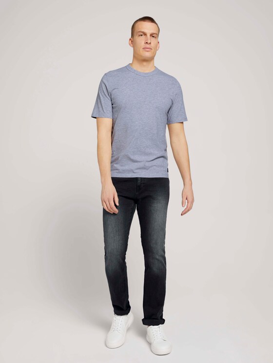 Basic T-Shirt - Männer - Light Stone Grey Melange Basic T-Shirt - Männer - Light Stone Grey Melange - 3 - TOM TAILOR