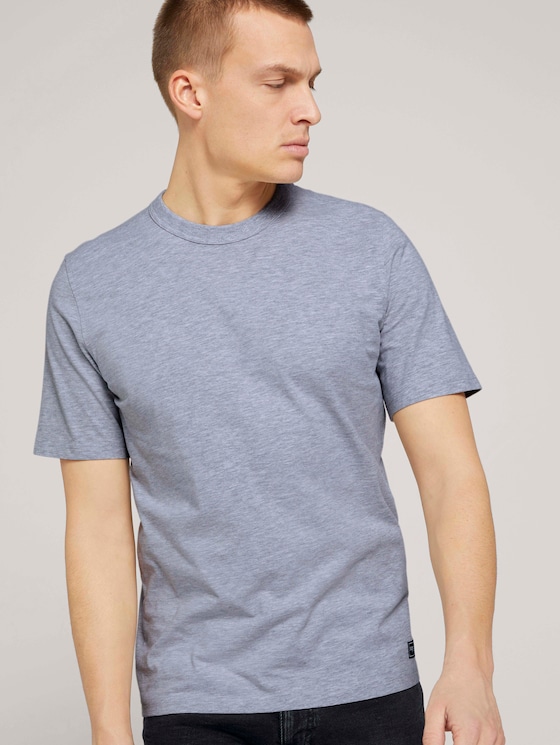 Basic T-Shirt - Männer - Light Stone Grey Melange Basic T-Shirt - Männer - Light Stone Grey Melange - 5 - TOM TAILOR