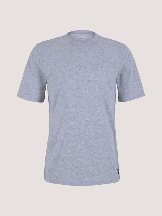 Basic T-Shirt - Männer - Light Stone Grey Melange Basic T-Shirt - Männer - Light Stone Grey Melange - 7 - TOM TAILOR