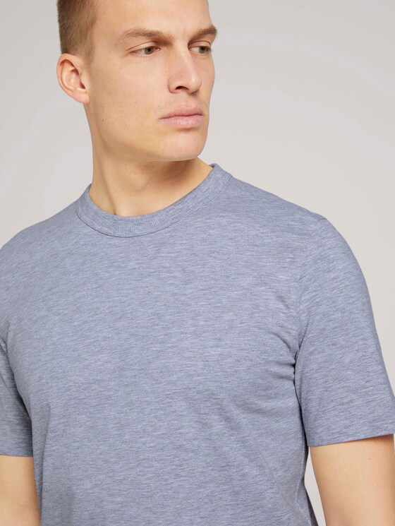 Basic T-Shirt - Männer - Light Stone Grey Melange Basic T-Shirt - Männer - Light Stone Grey Melange - 9 - TOM TAILOR