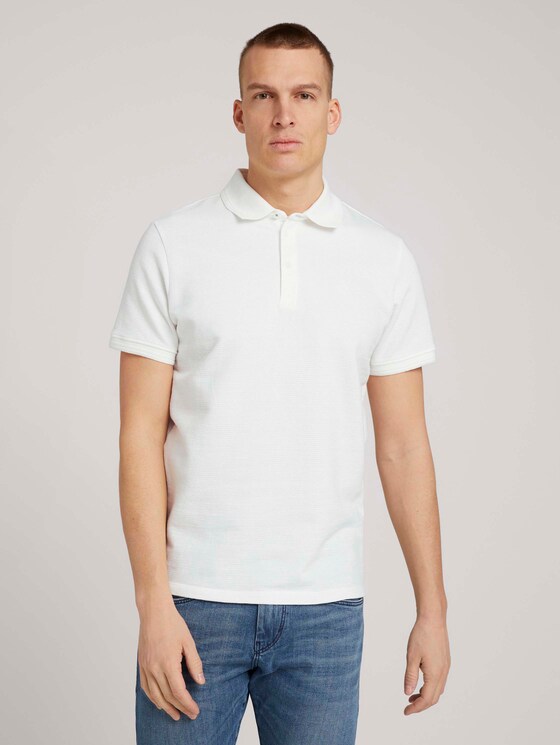 Strukturiertes Poloshirt - Männer - Off White Strukturiertes Poloshirt - Männer - Off White - 1 - TOM TAILOR