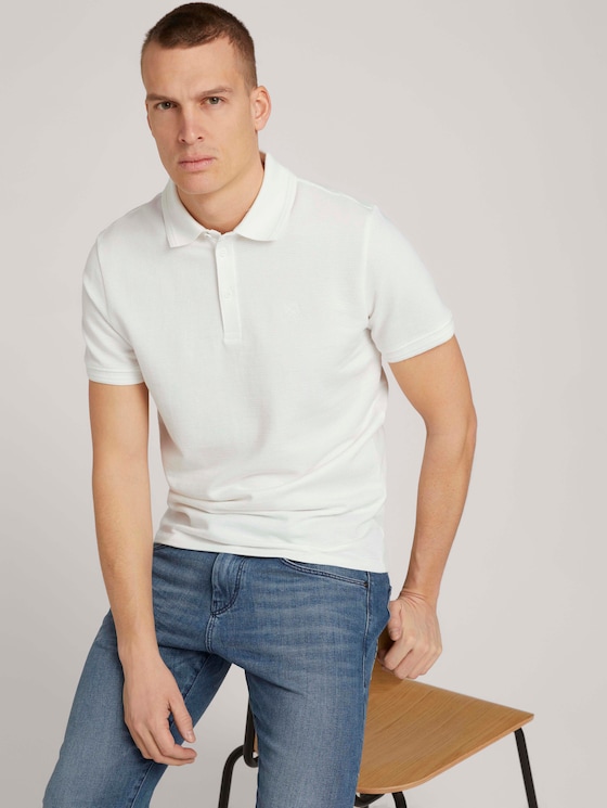 Strukturiertes Poloshirt - Männer - Off White Strukturiertes Poloshirt - Männer - Off White - 5 - TOM TAILOR