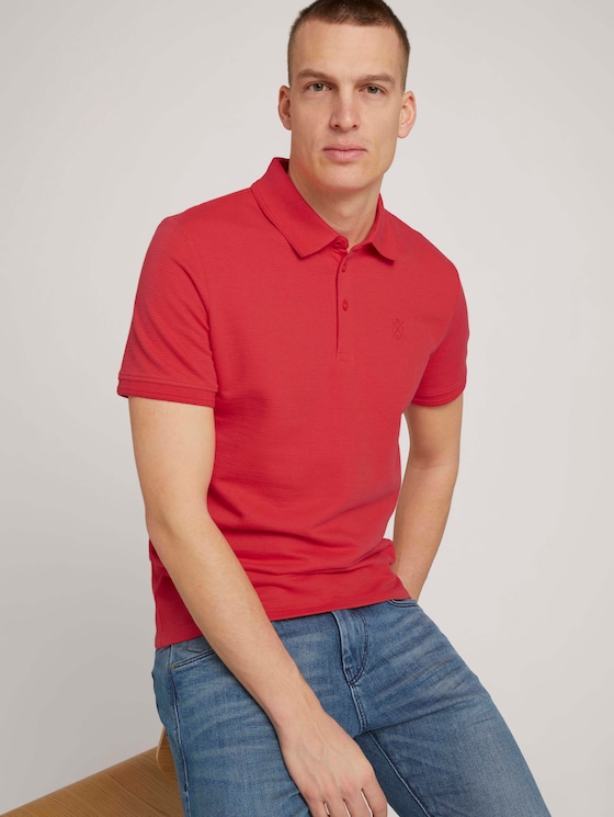 Strukturiertes Poloshirt - Männer - Plain Red Strukturiertes Poloshirt - Männer - Plain Red - 5 - TOM TAILOR