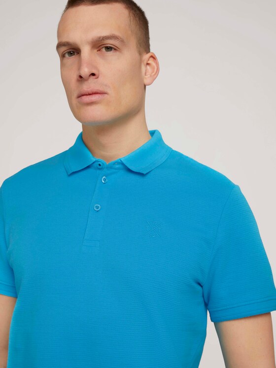 Strukturiertes Poloshirt - Männer - aquarius turquoise Strukturiertes Poloshirt - Männer - aquarius turquoise - 9 - TOM TAILOR