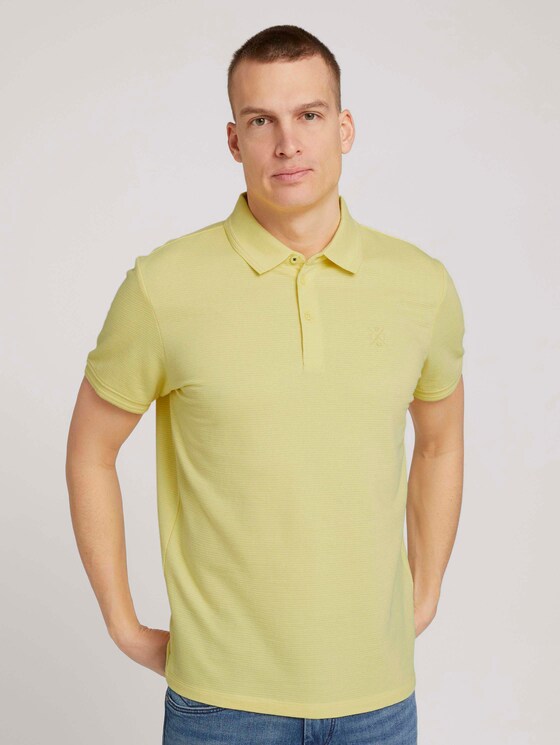 Strukturiertes Poloshirt - Männer - pale straw yellow Strukturiertes Poloshirt - Männer - pale straw yellow - 1 - TOM TAILOR