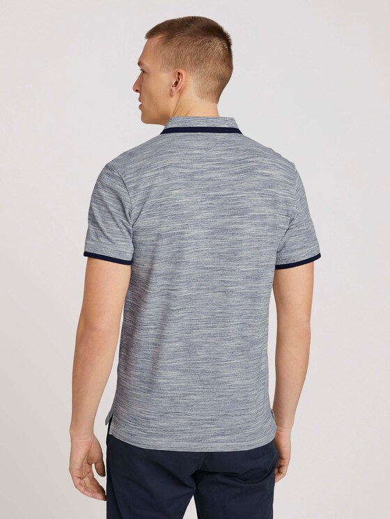 Meliertes Poloshirt mit Stickerei - Männer - offwhite streaky grindle Meliertes Poloshirt mit Stickerei - Männer - offwhite streaky grindle - 2 - TOM TAILOR