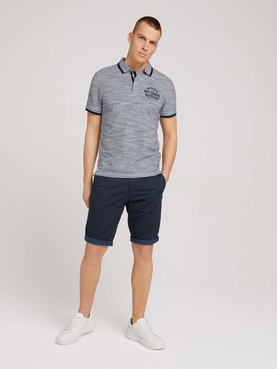 Meliertes Poloshirt mit Stickerei - Männer - offwhite streaky grindle Meliertes Poloshirt mit Stickerei - Männer - offwhite streaky grindle - 3 - TOM TAILOR