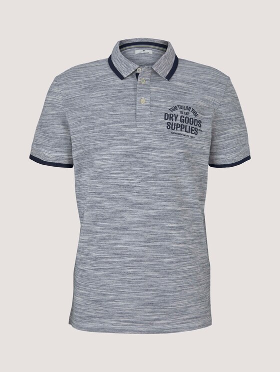 Meliertes Poloshirt mit Stickerei - Männer - offwhite streaky grindle Meliertes Poloshirt mit Stickerei - Männer - offwhite streaky grindle - 7 - TOM TAILOR