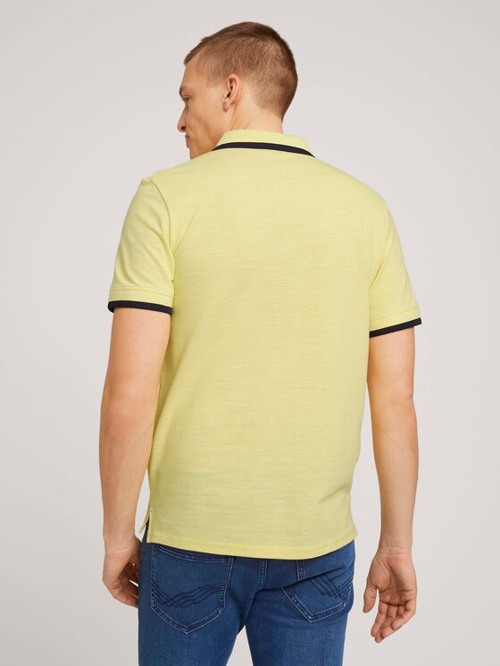 Meliertes Poloshirt mit Stickerei - Männer - pale yellow streaky grindle Meliertes Poloshirt mit Stickerei - Männer - pale yellow streaky grindle - 2 - TOM TAILOR