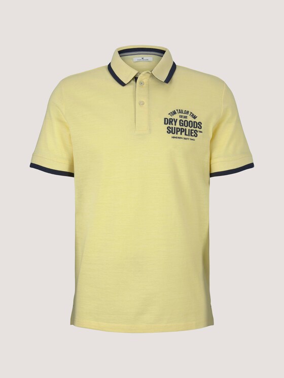 Meliertes Poloshirt mit Stickerei - Männer - pale yellow streaky grindle Meliertes Poloshirt mit Stickerei - Männer - pale yellow streaky grindle - 7 - TOM TAILOR
