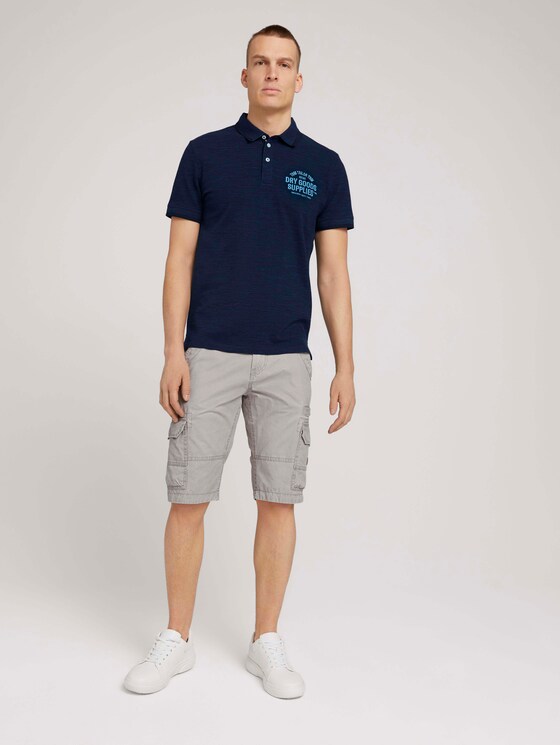Meliertes Poloshirt mit Stickerei - Männer - sailor blue streaky grindle Meliertes Poloshirt mit Stickerei - Männer - sailor blue streaky grindle - 3 - TOM TAILOR