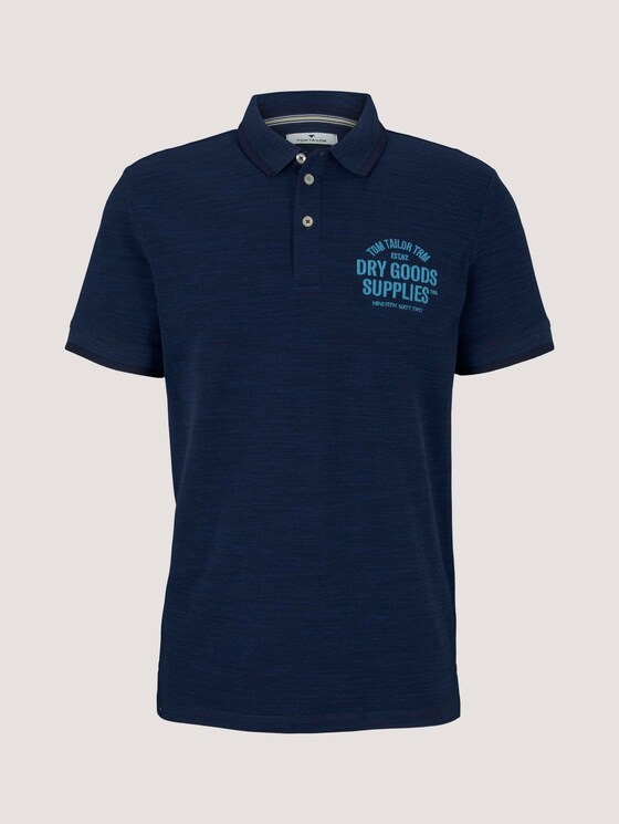 Meliertes Poloshirt mit Stickerei - Männer - sailor blue streaky grindle Meliertes Poloshirt mit Stickerei - Männer - sailor blue streaky grindle - 7 - TOM TAILOR
