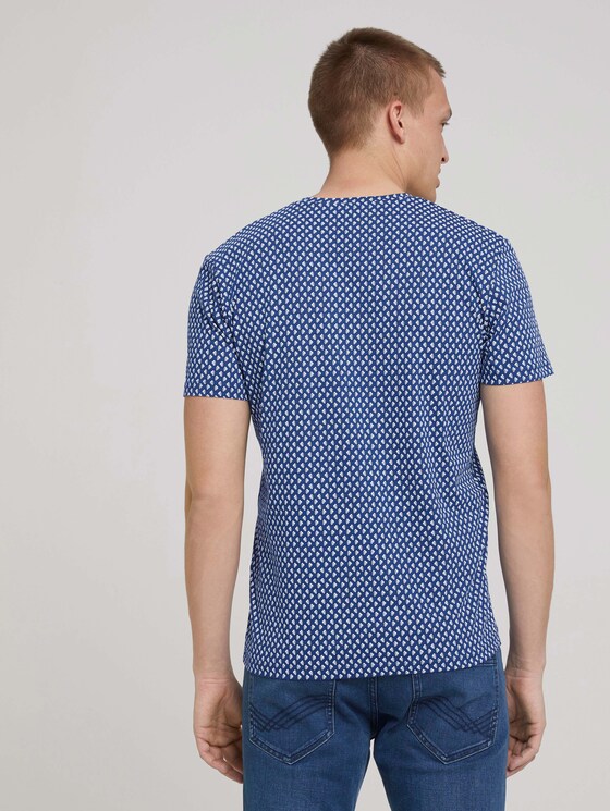 gemustertes T-Shirt mit Bio-Baumwolle - Männer - dark blue small leaf design gemustertes T-Shirt mit Bio-Baumwolle - Männer - dark blue small leaf design - 2 - TOM TAILOR