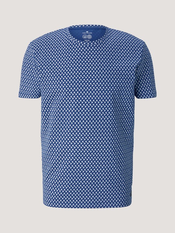 gemustertes T-Shirt mit Bio-Baumwolle - Männer - dark blue small leaf design gemustertes T-Shirt mit Bio-Baumwolle - Männer - dark blue small leaf design - 7 - TOM TAILOR