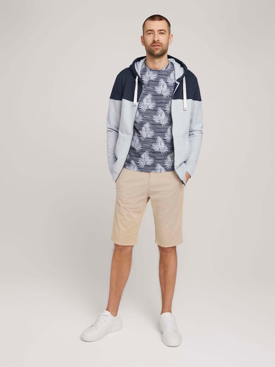 gemustertes T-Shirt mit Bio-Baumwolle - Männer - navy white leaf stripe design gemustertes T-Shirt mit Bio-Baumwolle - Männer - navy white leaf stripe design - 3 - TOM TAILOR