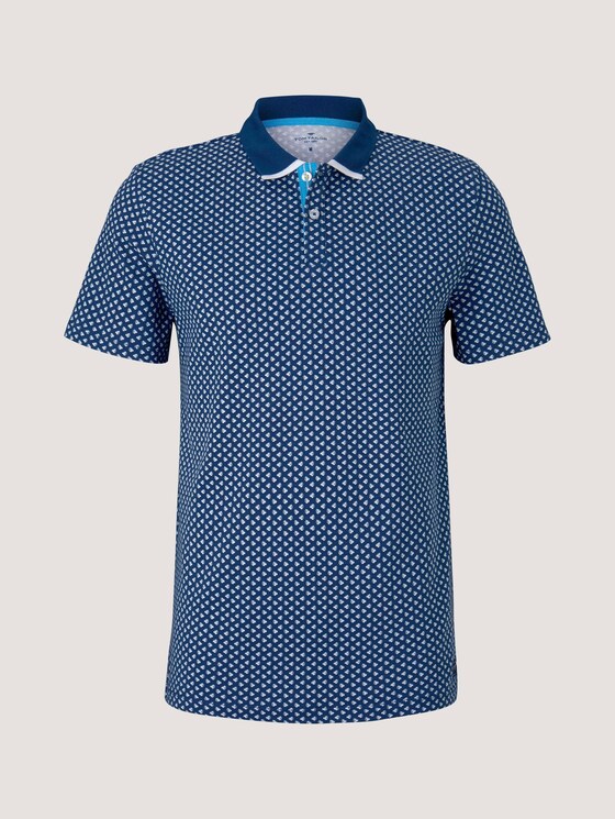 gemustertes Poloshirt - Männer - dark blue small leaf design gemustertes Poloshirt - Männer - dark blue small leaf design - 7 - TOM TAILOR