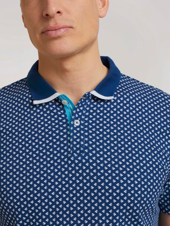 gemustertes Poloshirt - Männer - dark blue small leaf design gemustertes Poloshirt - Männer - dark blue small leaf design - 9 - TOM TAILOR