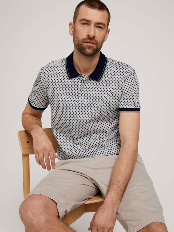 Poloshirt mit Bio-Baumwolle - Männer - offwhite palmtree design Poloshirt mit Bio-Baumwolle - Männer - offwhite palmtree design - 5 - TOM TAILOR