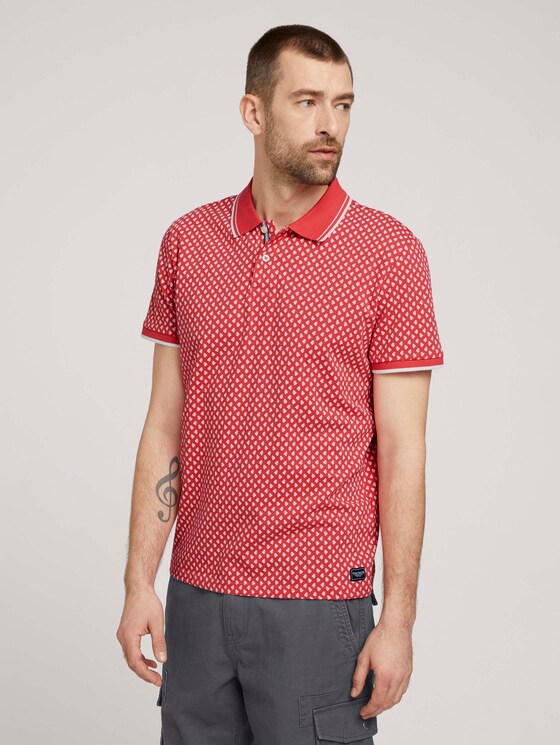Poloshirt mit Bio-Baumwolle - Männer - plain red palmtree design Poloshirt mit Bio-Baumwolle - Männer - plain red palmtree design - 1 - TOM TAILOR