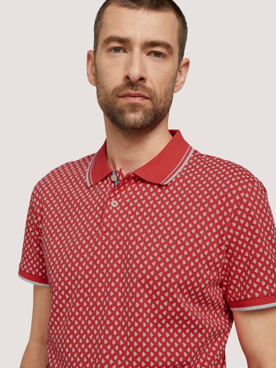 Poloshirt mit Bio-Baumwolle - Männer - plain red palmtree design Poloshirt mit Bio-Baumwolle - Männer - plain red palmtree design - 9 - TOM TAILOR