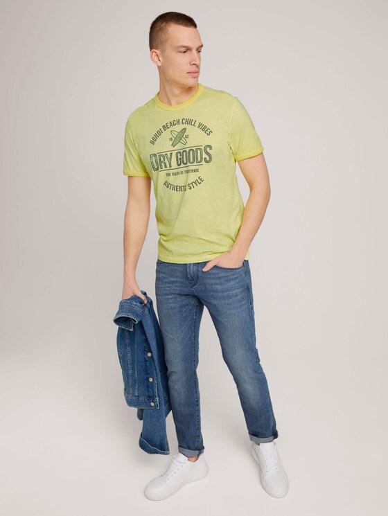 T-Shirt mit Print - Männer - pale straw yellow T-Shirt mit Print - Männer - pale straw yellow - 3 - TOM TAILOR