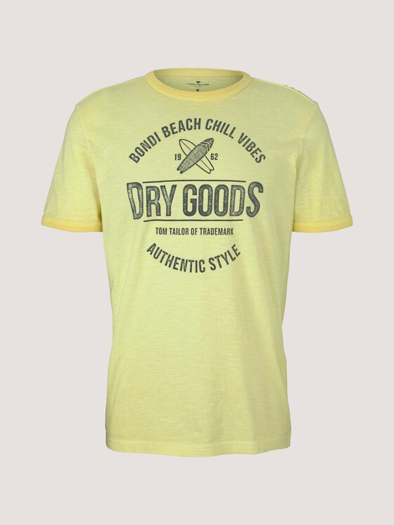 T-Shirt mit Print - Männer - pale straw yellow T-Shirt mit Print - Männer - pale straw yellow - 7 - TOM TAILOR