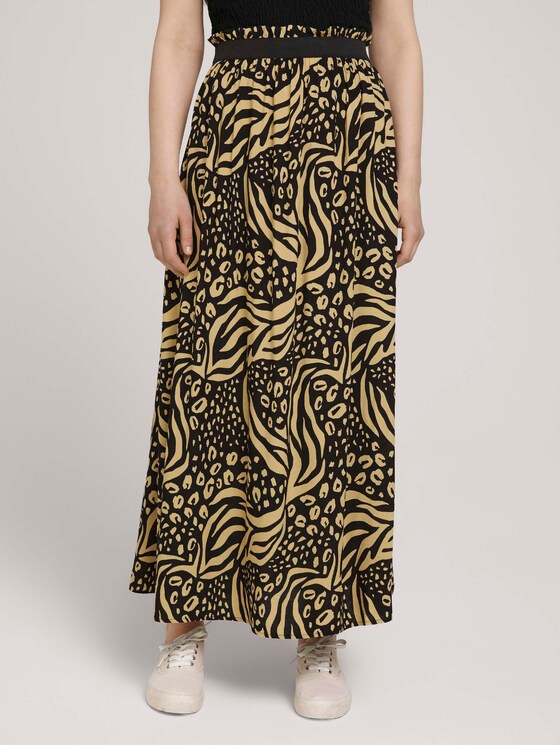Maxi rok met split - Vrouwen - black animal print Maxi rok met split - Vrouwen - black animal print - 1 - TOM TAILOR Denim