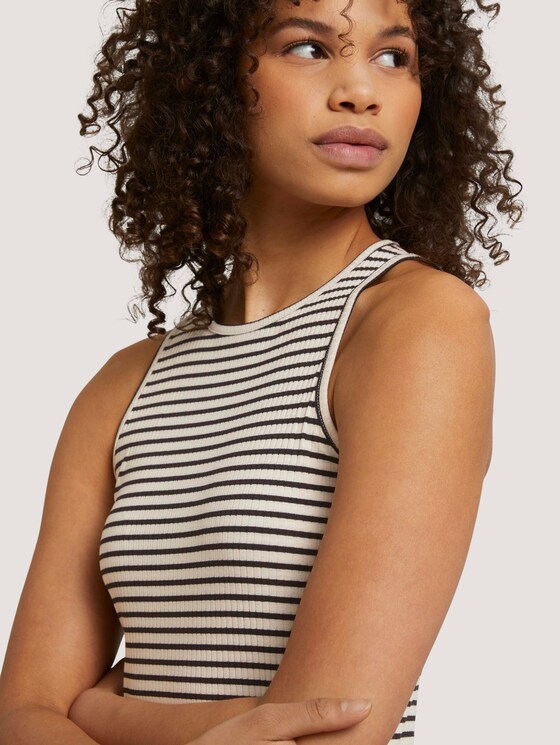 Slim Fit Top - Frauen - cream black stripe Slim Fit Top - Frauen - cream black stripe - 9 - TOM TAILOR Denim