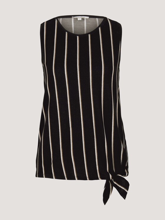 Top with knotted details - Women - black beige vertical stripe Top with knotted details - Women - black beige vertical stripe - 7 - TOM TAILOR Denim