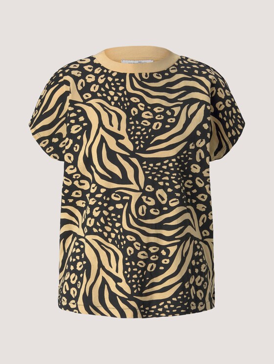T-Shirt mit Stehkragen - Frauen - black animal print T-Shirt mit Stehkragen - Frauen - black animal print - 7 - TOM TAILOR Denim