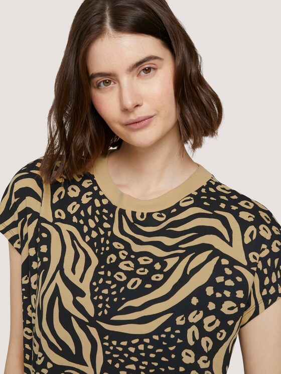 T-Shirt mit Stehkragen - Frauen - black animal print T-Shirt mit Stehkragen - Frauen - black animal print - 9 - TOM TAILOR Denim