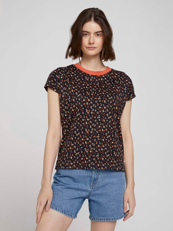 T-Shirt mit Stehkragen - Frauen - colourful leo print T-Shirt mit Stehkragen - Frauen - colourful leo print - 1 - TOM TAILOR Denim