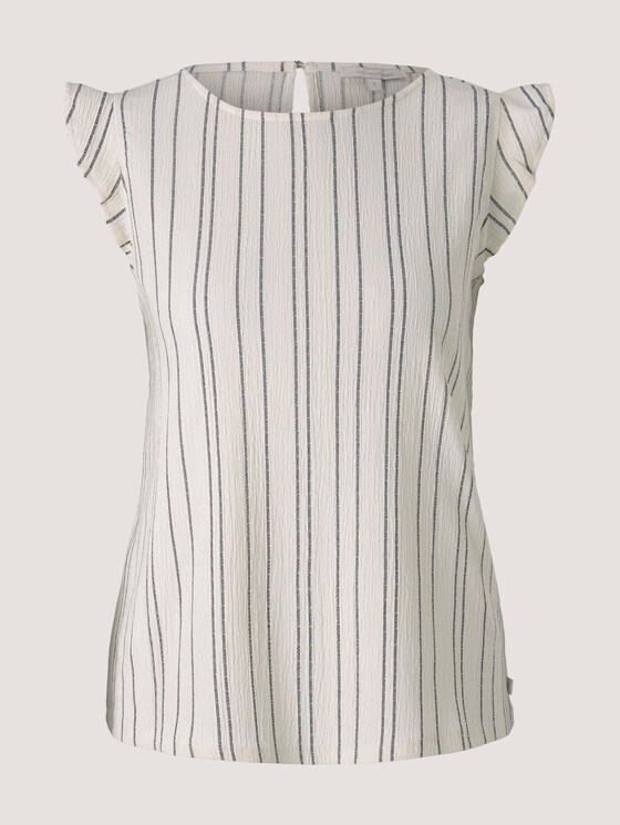 Gestreiftes Top - Frauen - creme black structured stripe Gestreiftes Top - Frauen - creme black structured stripe - 7 - TOM TAILOR Denim