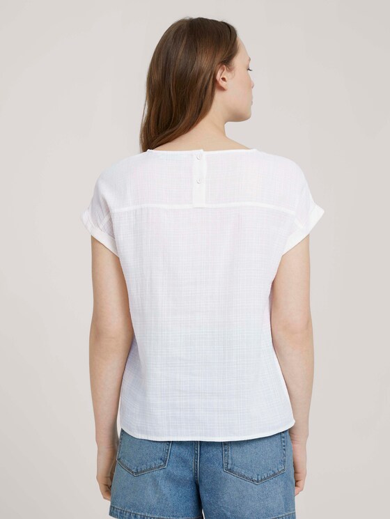 T-shirt with cuffs - Women - Gardenia White T-shirt with cuffs - Women - Gardenia White - 2 - TOM TAILOR Denim