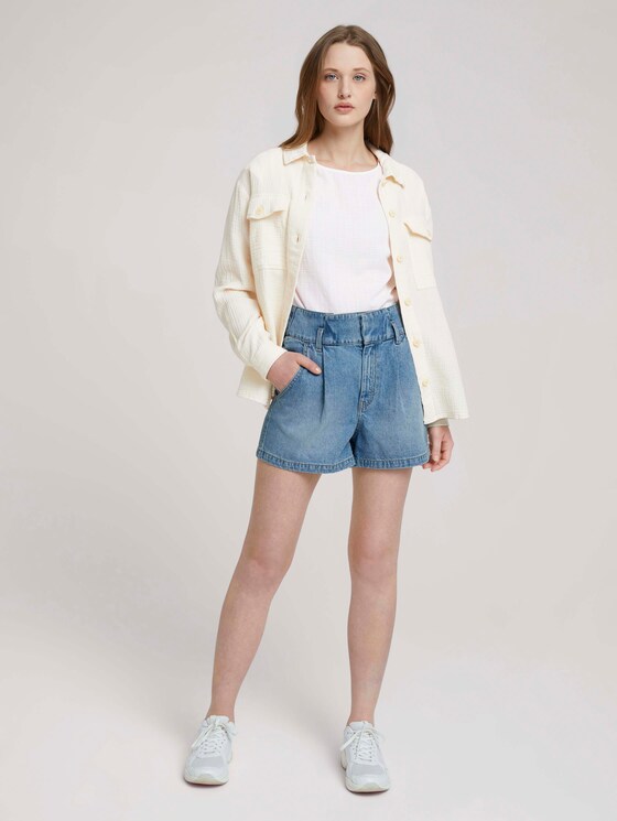 T-shirt with cuffs - Women - Gardenia White T-shirt with cuffs - Women - Gardenia White - 3 - TOM TAILOR Denim