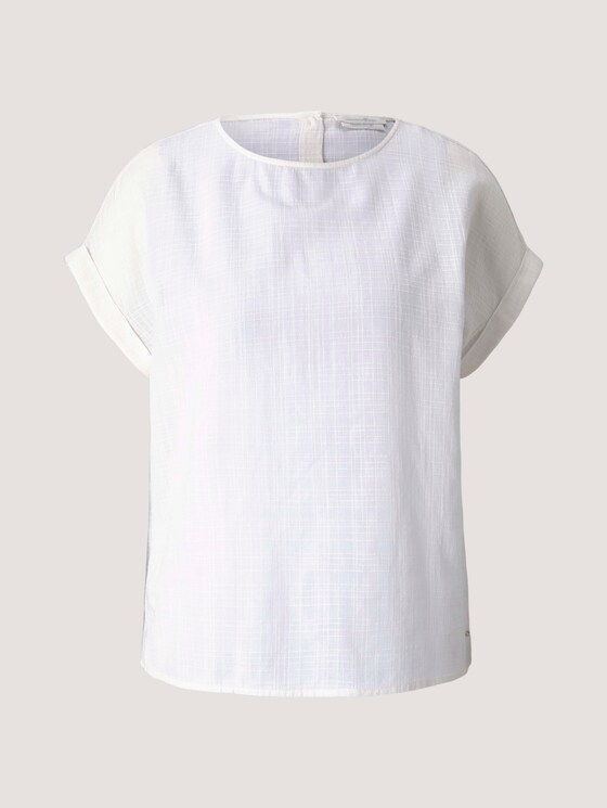 T-shirt with cuffs - Women - Gardenia White T-shirt with cuffs - Women - Gardenia White - 7 - TOM TAILOR Denim