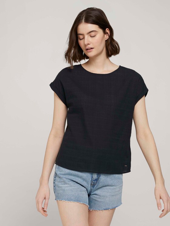 T-Shirt mit Bio-Baumwolle - Frauen - deep black T-Shirt mit Bio-Baumwolle - Frauen - deep black - 1 - TOM TAILOR Denim