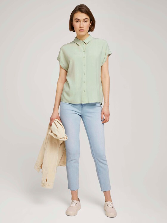 Kurzarmbluse mit LENZING™ ECOVERO™ - Frauen - light dusty green Kurzarmbluse mit LENZING™ ECOVERO™ - Frauen - light dusty green - 3 - TOM TAILOR Denim