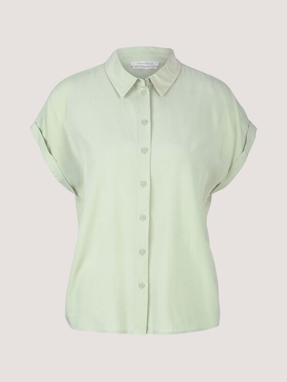 Kurzarmbluse mit LENZING™ ECOVERO™ - Frauen - light dusty green Kurzarmbluse mit LENZING™ ECOVERO™ - Frauen - light dusty green - 7 - TOM TAILOR Denim