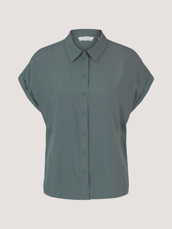 Kurzarmbluse mit LENZING™ ECOVERO™ - Frauen - dusty pine green Kurzarmbluse mit LENZING™ ECOVERO™ - Frauen - dusty pine green - 7 - TOM TAILOR Denim